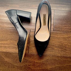 Black leather Zara block heel pumps - size 6.5